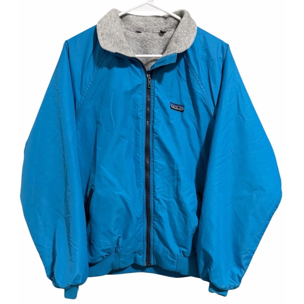VTG Patagonia Blue Synchilla Fleece Lined Bomber Jacket Women's Size 13/14‎